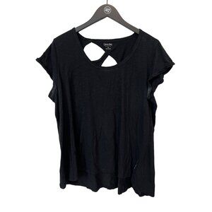 Calvin Klein Performance T Shirt Plus Size 2X Black Quick Dry Cutout Back Sporty